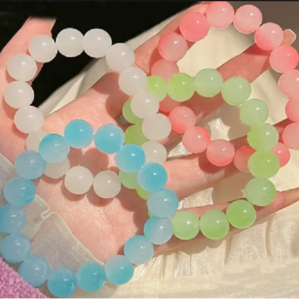 Colorful Glass Pearl Beaded Bracelet for Girls
