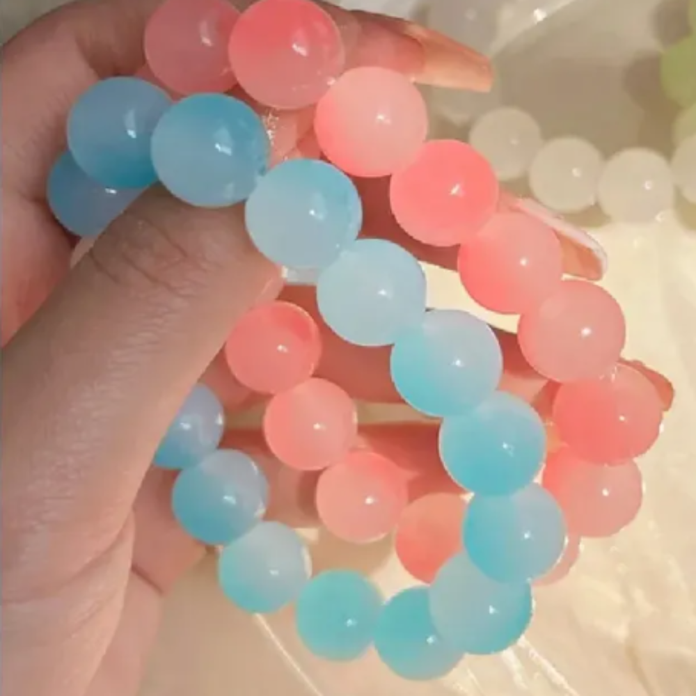 Colorful Glass Pearl Beaded Bracelet for Girls