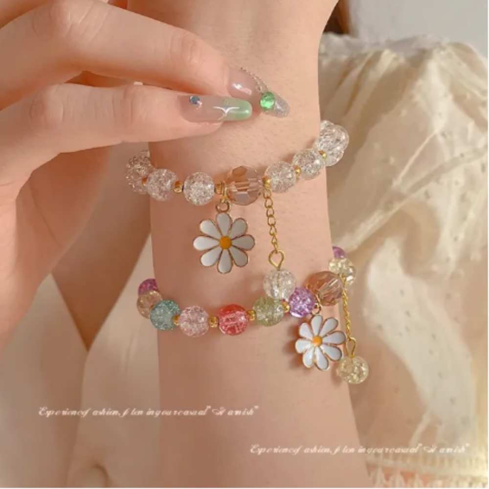 Crystal Beads Bracelet - Glass Crystal Stretch Bracelet